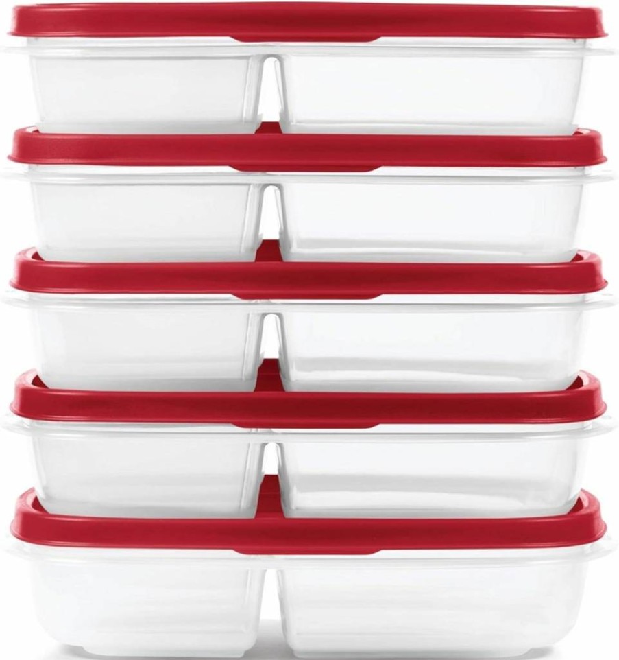 Rubbermaid 5.1 Cup Red Meal Prep Containers with Easy-Find Lids, Food Storage Solution