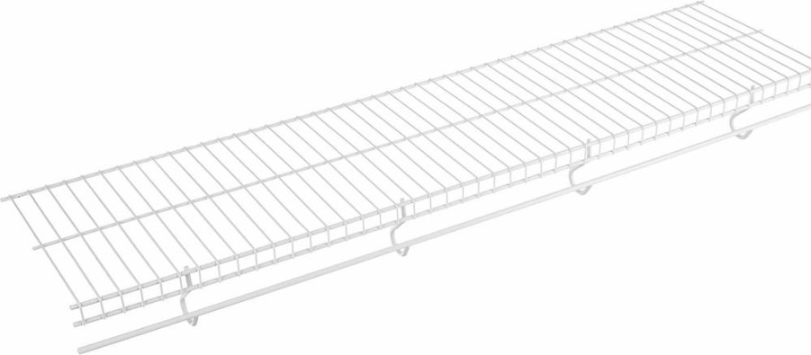 Rubbermaid Adjustable White Wire Shelf 12"x4' - Free-Slide Design for Closet Organization, 1-Pack