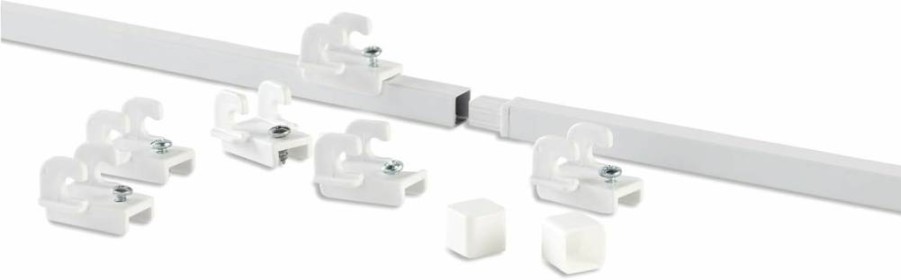 Rubbermaid 84-Inch White Closet Organizer System, Direct Mount Non-Adjustable Shelf for Pantry, Food, Clothes & Shoes Storage