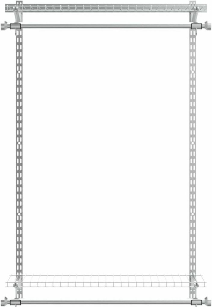 Rubbermaid Custom Closet Organizer Kit - 2 Shelves & Hanging Rod for Pantry, Laundry, Bathroom & Home Storage, 26" Titanium Shelving System
