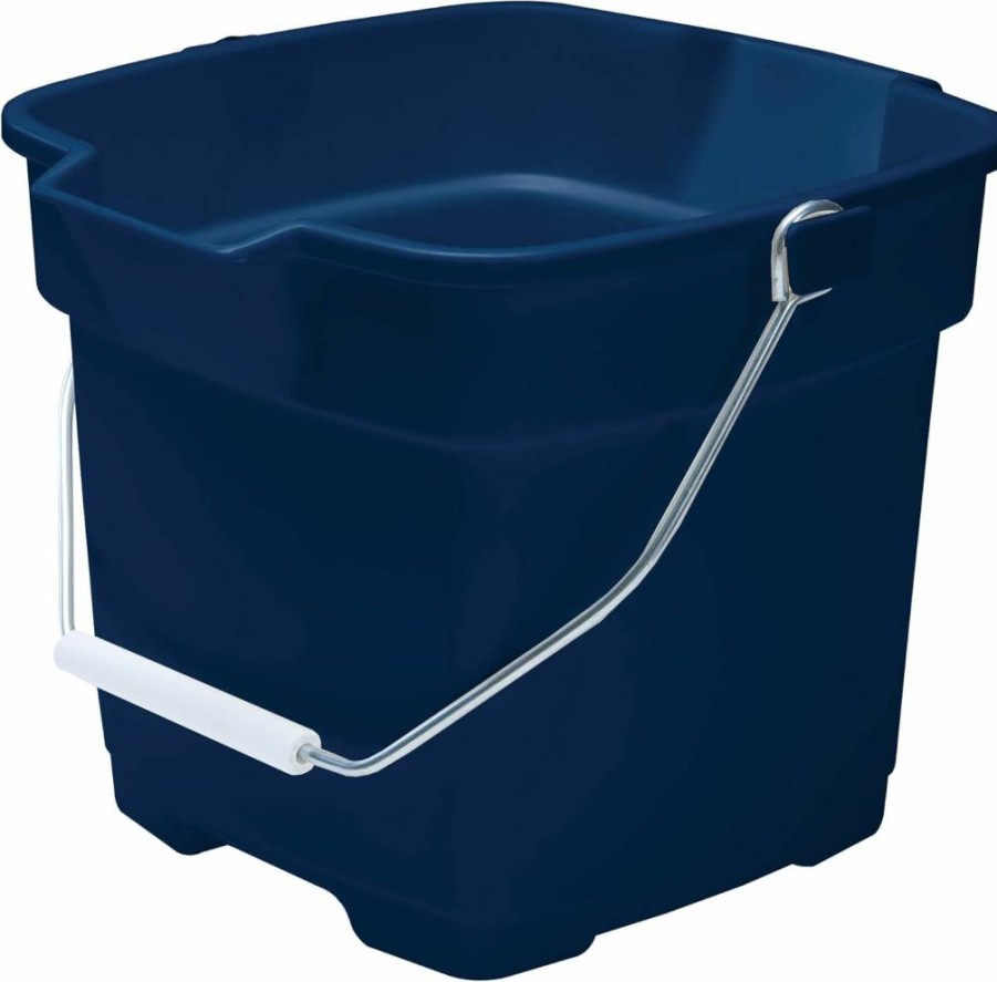 Rubbermaid Roughneck 14-Quart Square Bucket with Comfortable Pour Handle - Durable Bisque Pail for Mopping and Household Cleaning