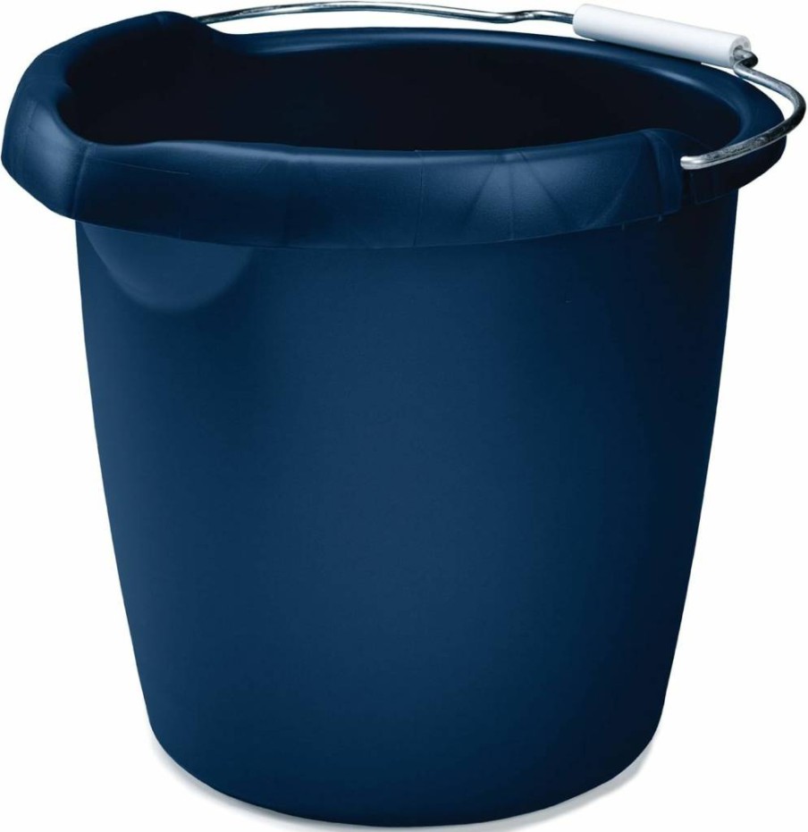 Rubbermaid Roughneck 14-Quart Square Bucket with Comfortable Pour Handle - Durable Bisque Pail for Mopping and Household Cleaning