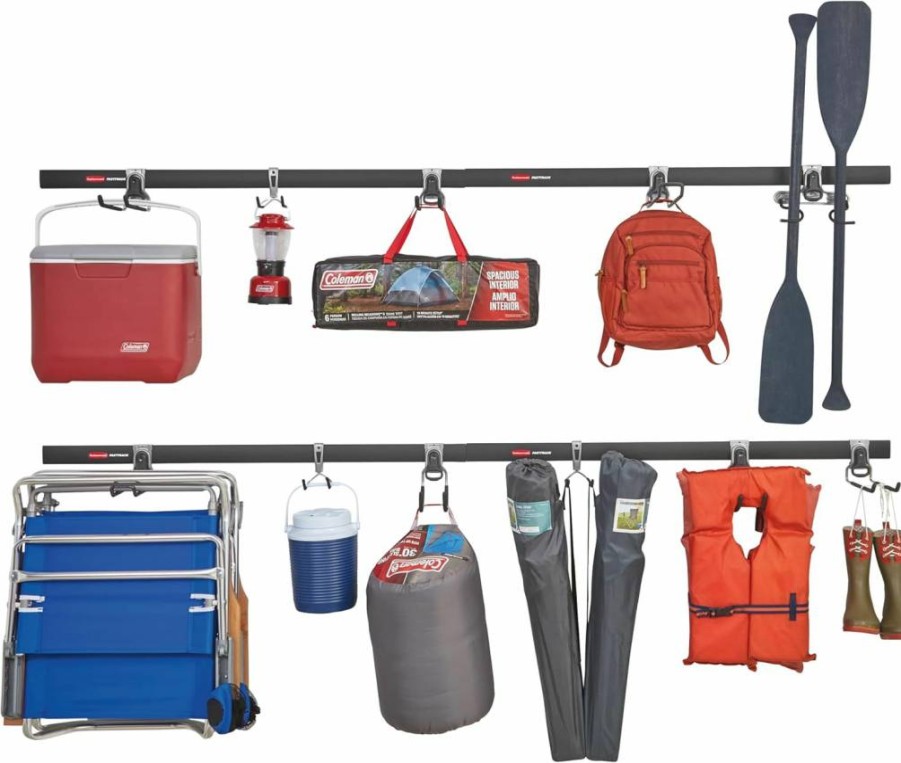 Rubbermaid FastTrack Garage Storage System - 15-Piece Wall Organizer with 4 Rails & 11 Hooks for Tools, Sports Gear, and Home Organization