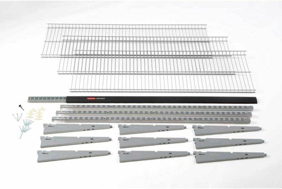 Rubbermaid 16-Piece FastTrack Black Steel Garage Shelving Extension Kit 2091173