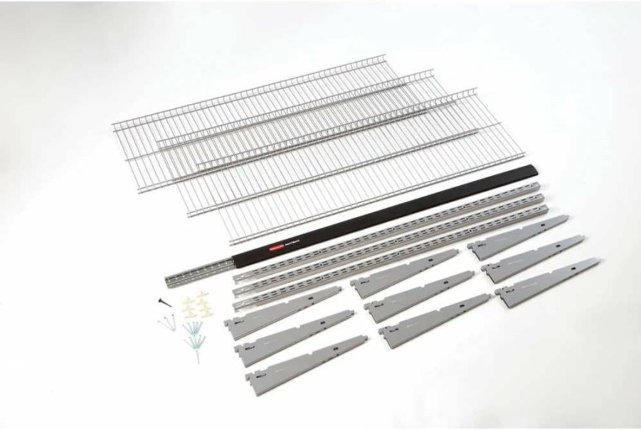 Rubbermaid 16-Piece FastTrack Black Steel Garage Shelving Extension Kit 2091173