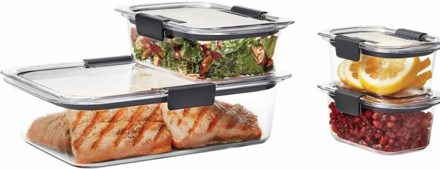 Rubbermaid Brilliance 4-Piece Airtight Food Storage Container Set (4.7 Cup) - BPA-Free, Leak-Proof for Lunch, Meal Prep & Leftovers