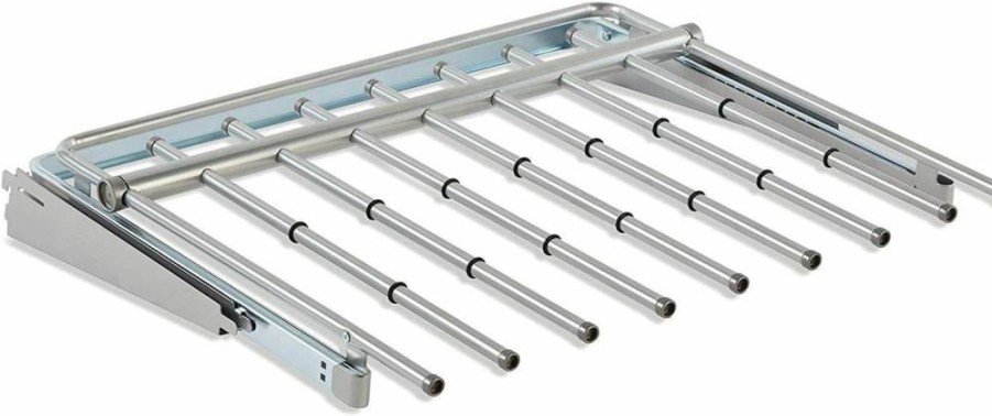 Rubbermaid Titanium Non-Slip Pants Hanger - Space-Saving Closet Organizer for 7 Pairs of Trousers, Durable Storage Solution