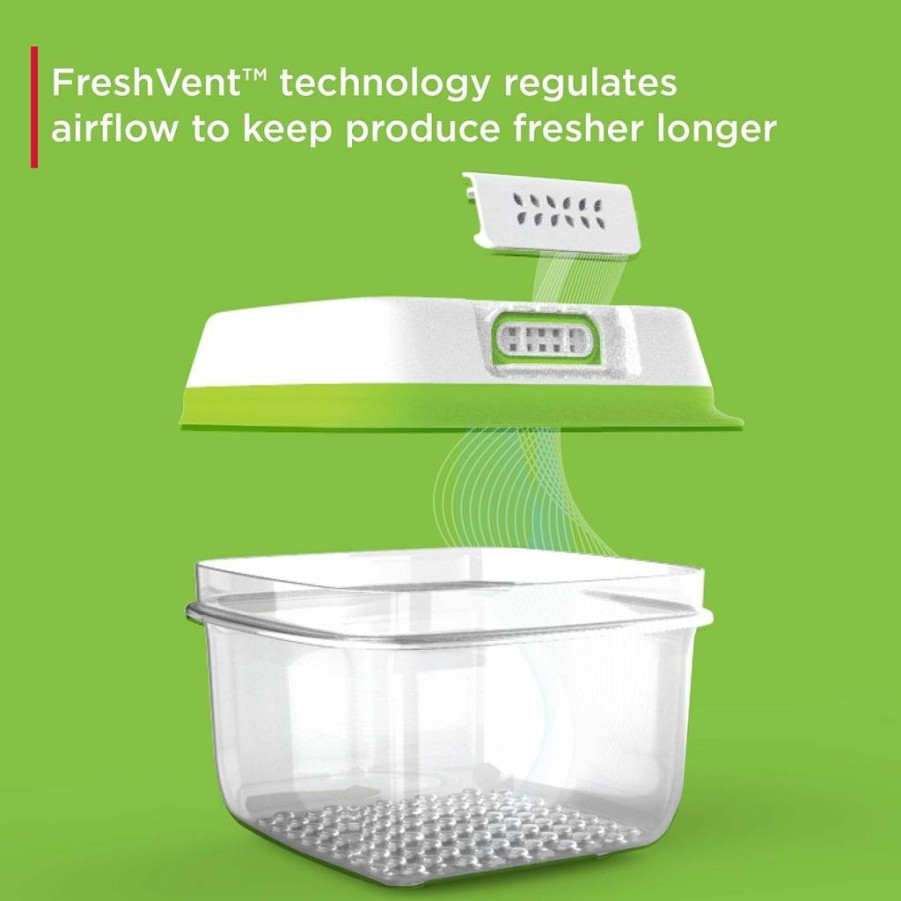 Rubbermaid FreshWorks 8-Piece Produce Saver Set - 4 Medium & 4 Large Airtight Food Storage Containers, BPA-Free, Clear