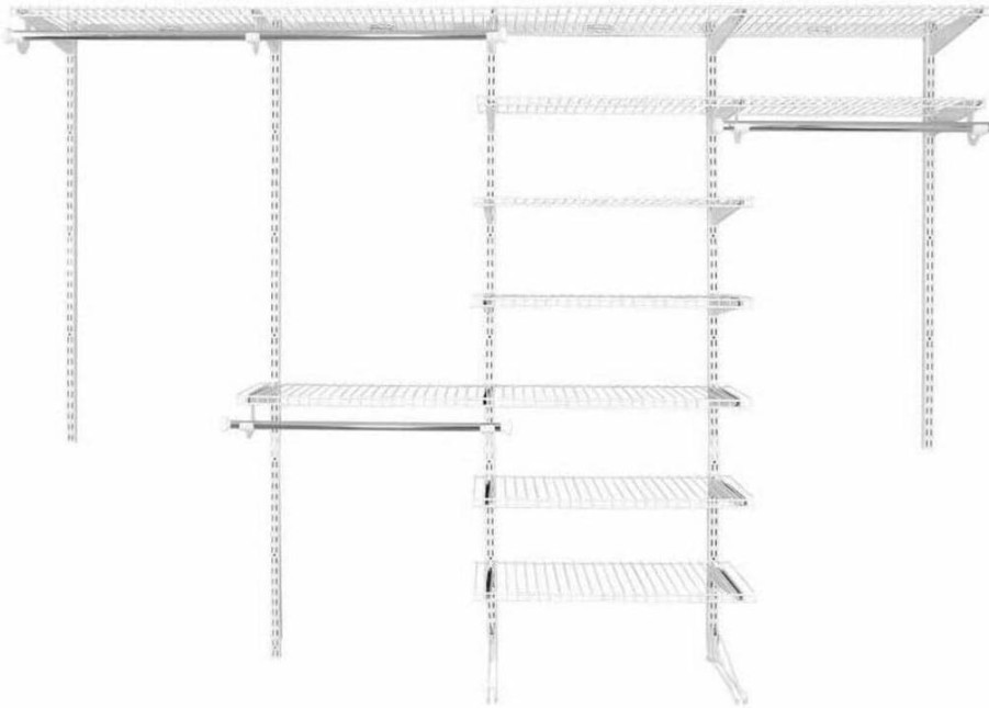 Rubbermaid Adjustable Wire Shelving Kit 4-8 Ft Titanium Finish Custom Closet Organizer for Pantry Laundry Mudroom Hardware Included Expandable Storage System
