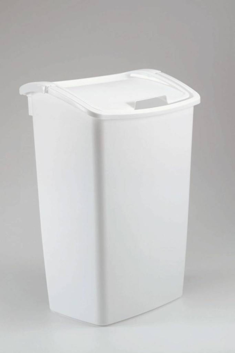Rubbermaid 11.25 Gallon Swing Lid Trash Can - White Dual-Action Waste Bin for Kitchen, Bathroom & Home Garbage Disposal