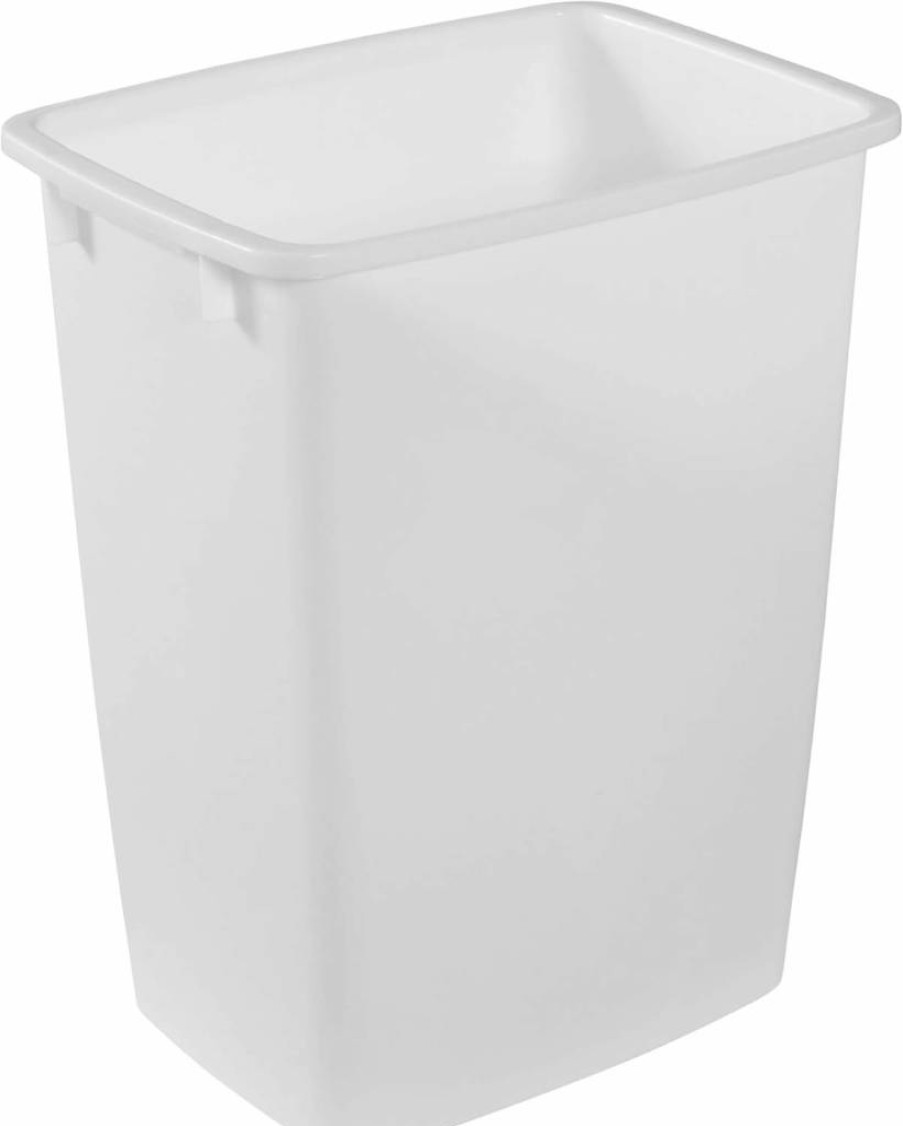 Rubbermaid 9-Gallon White Wastebasket - Compact Trash Can for Kitchen, Bathroom, Office, Bedroom, Under Counter