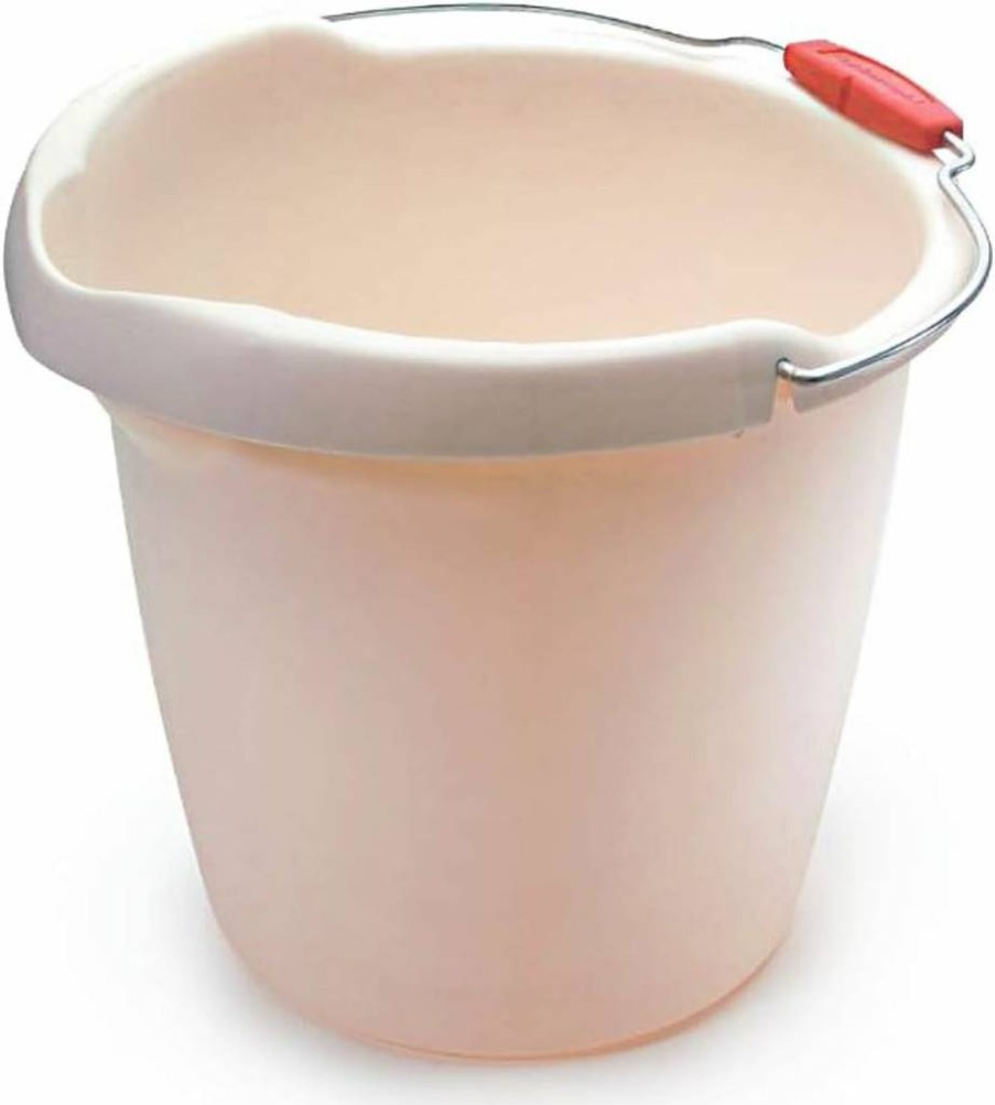 Rubbermaid Roughneck 15-Quart Heavy-Duty Utility Bucket with Comfortable Pour Handle - Durable Bisque Pail for Household Cleaning, Mopping, and Storage