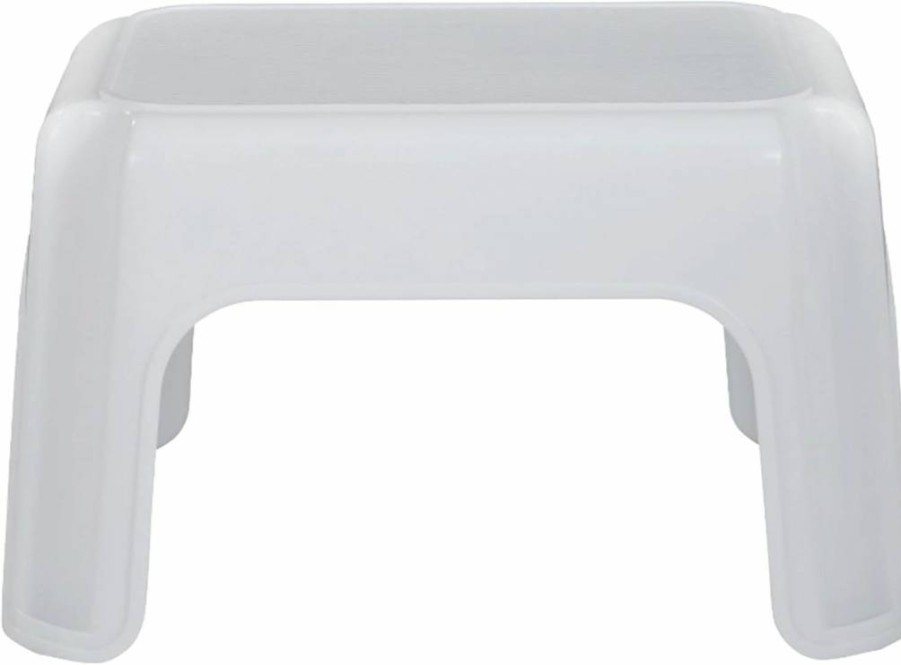 Rubbermaid 7" Durable Step Stool for Home, Bathroom & Office - Supports 200 lbs, Non-Slip Bisque Gray Design, Safe for Kids & Adults