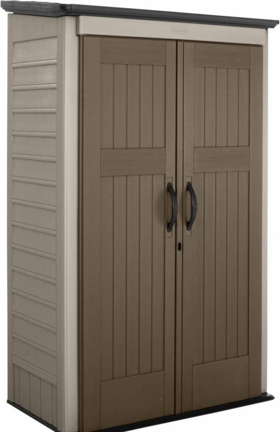 Rubbermaid 4x2.5 FT Outdoor Storage Shed - Weather-Resistant Vertical Resin Cabinet for Backyard, Pool Supplies, Garden Tools & Patio Cushions