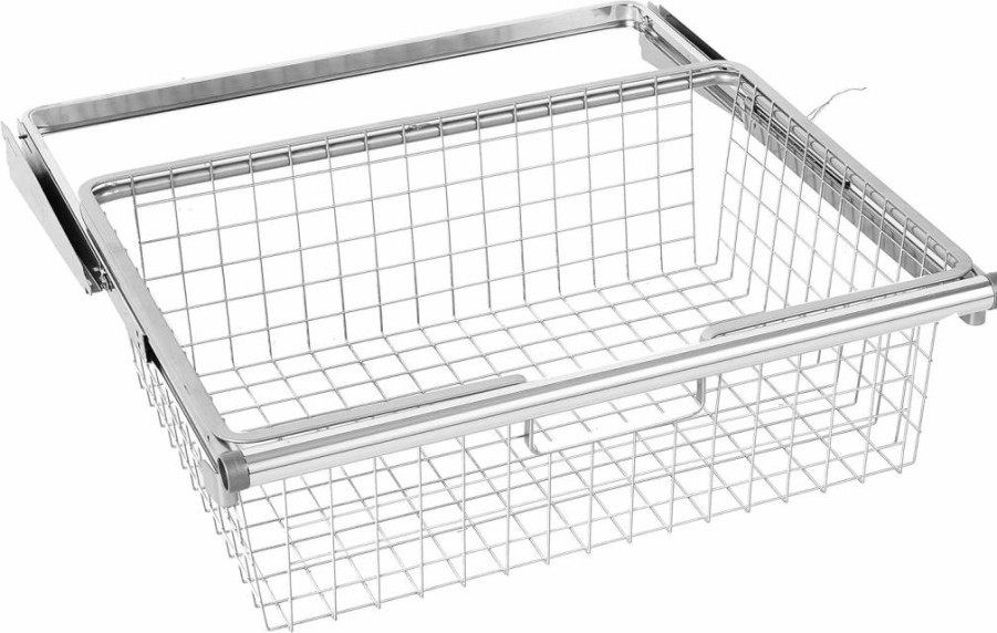 Rubbermaid Titanium Sliding Drawer Basket - Sturdy Organizer for Closet, Bathroom, Laundry, Pantry & Mudroom Storage