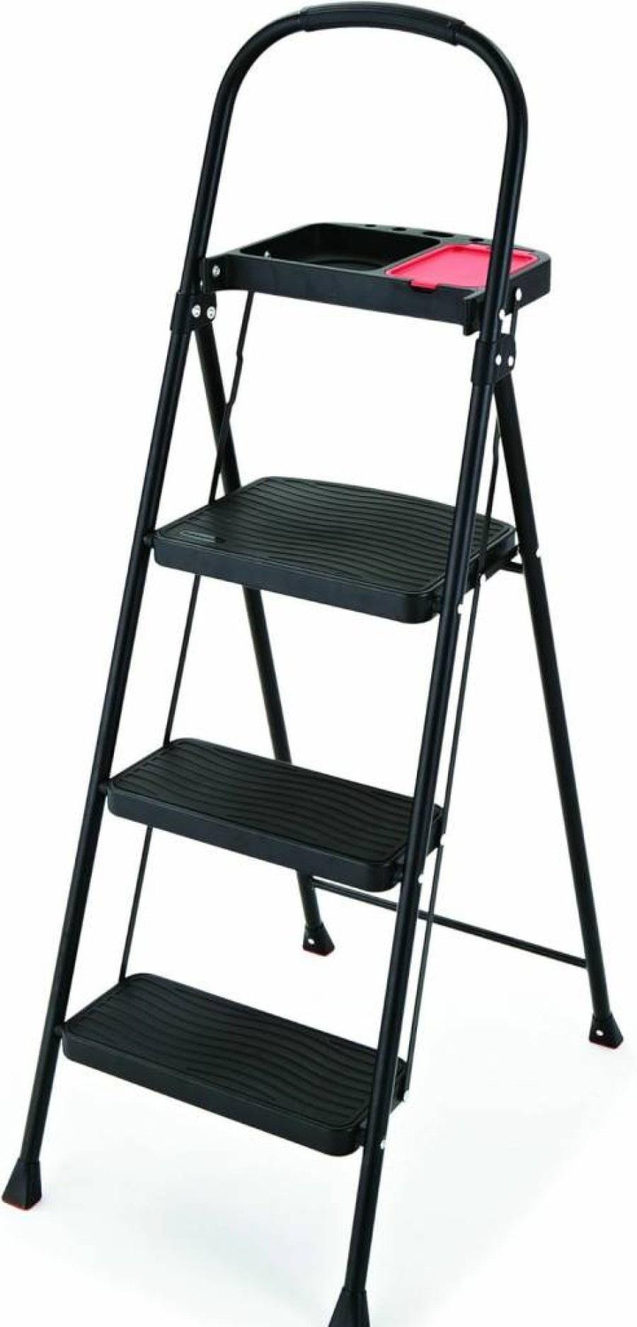 Rubbermaid White 2-Step Steel Step Stool Ladder with Hand Grip, ANSI Type 2 Duty Rating, 225 lb Weight Capacity