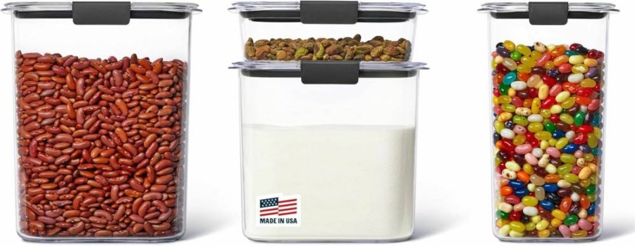 Rubbermaid Brilliance BPA-Free 20-Piece Airtight Food Storage Container Set with Lids and Scoops for Kitchen & Pantry Organization
