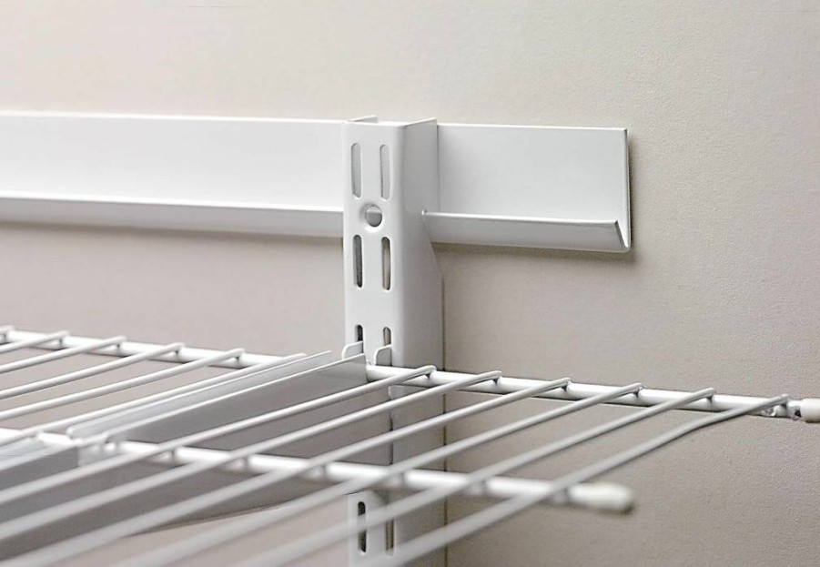 Rubbermaid FastTrack 80-Inch White Steel Closet Rail for Heavy-Duty Storage in Pantry, Laundry Room, Linen Closet