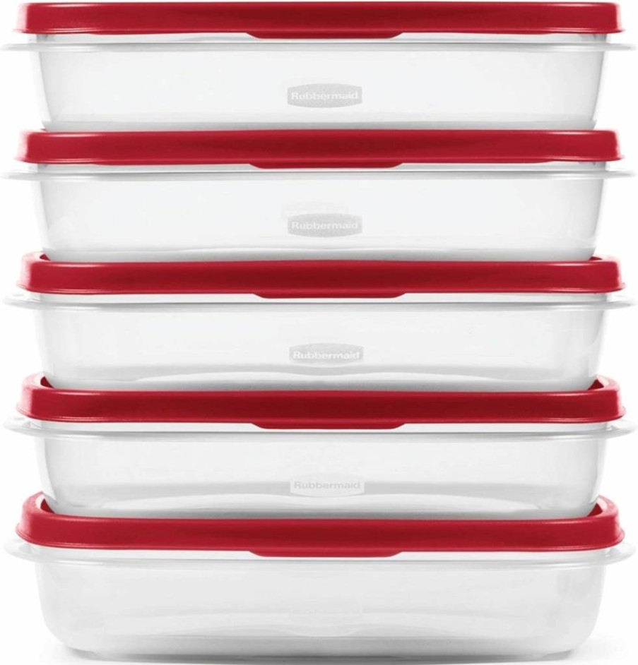 Rubbermaid 5.5-Cup Red Meal Prep Containers with Easy-Find Lids – Food Storage Solution