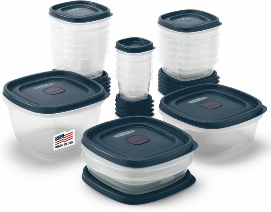 Rubbermaid 42-Piece Insignia Blue Food Storage Containers with Easy-Find Lids, Special Edition