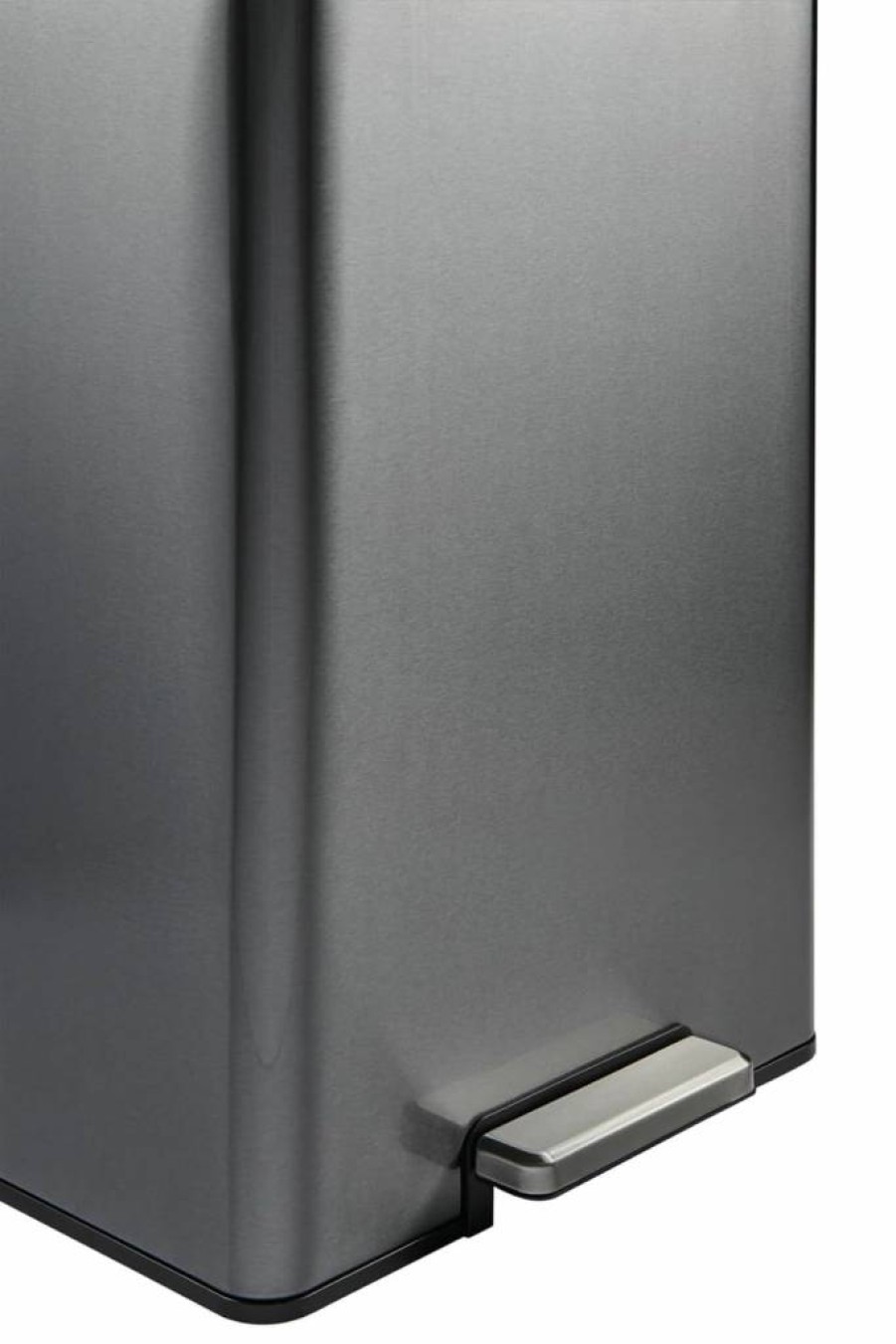 Rubbermaid Stainless Steel 12 Gallon Step Trash Can - Slim Kitchen & Office Waste Bin with Foot Pedal, Charcoal Design for Home, Garage, Apartment