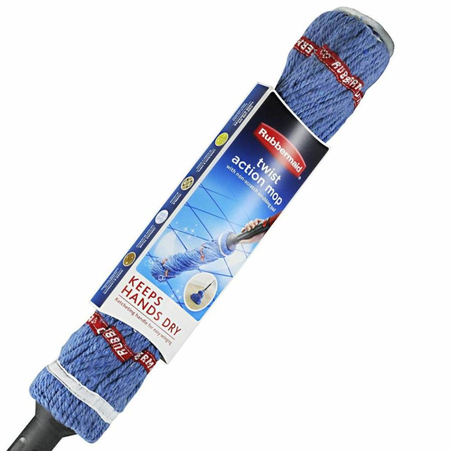 Rubbermaid Microfiber Twist Mop Kit with 2 Refills - Machine Washable, Built-In Wringer, Lightweight for Deep Cleaning - Safe for All Floors - Home, Bathroom, Garage, Office Use