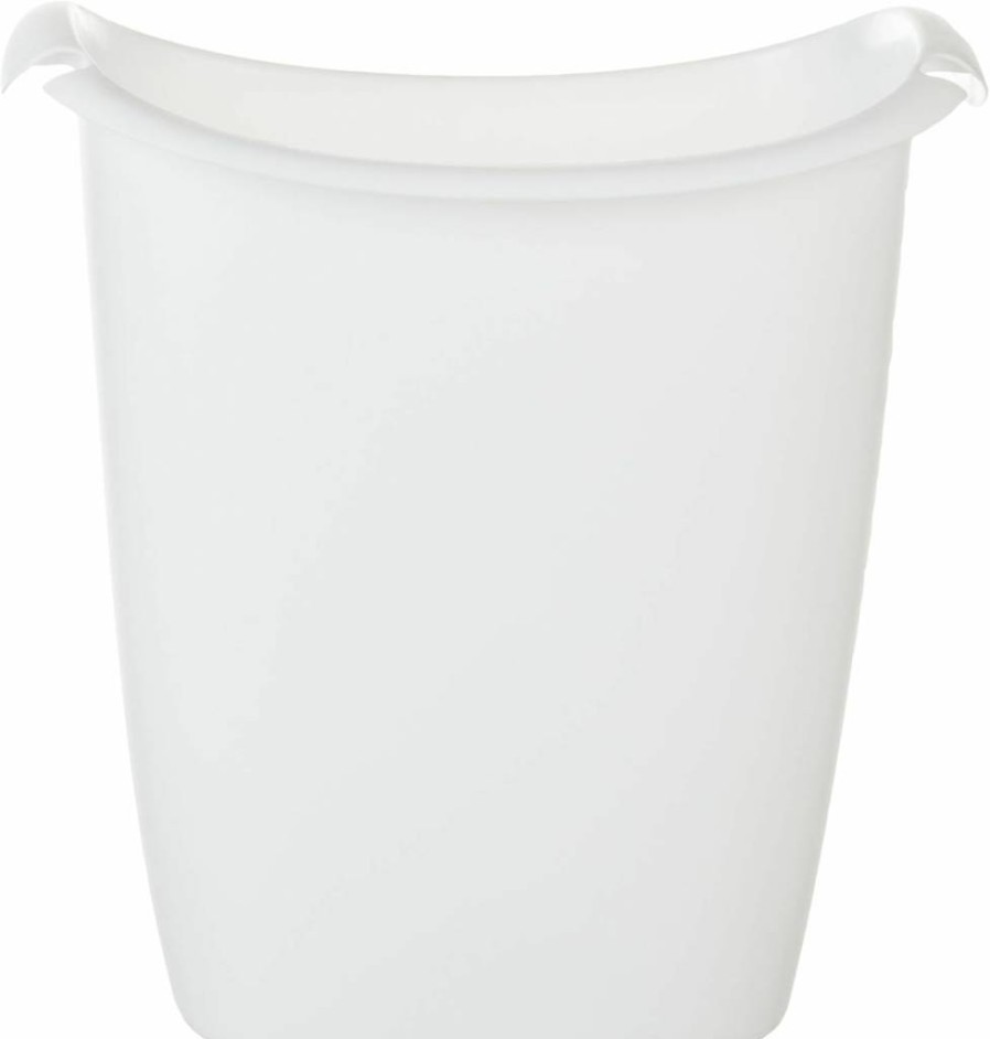 Rubbermaid 3.5-Gallon White Plastic Wastebasket - Small Trash Can for Kitchen, Office, Bedroom, Bathroom