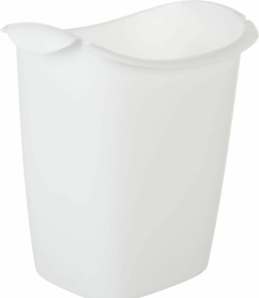 Rubbermaid 3.5-Gallon White Plastic Wastebasket - Small Trash Can for Kitchen, Office, Bedroom, Bathroom