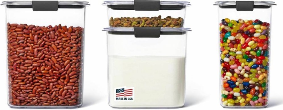 Rubbermaid Brilliance 8-Piece BPA-Free Airtight Food Storage Containers Set, Clear & Dishwasher Safe, Leak-Proof Pantry Organization