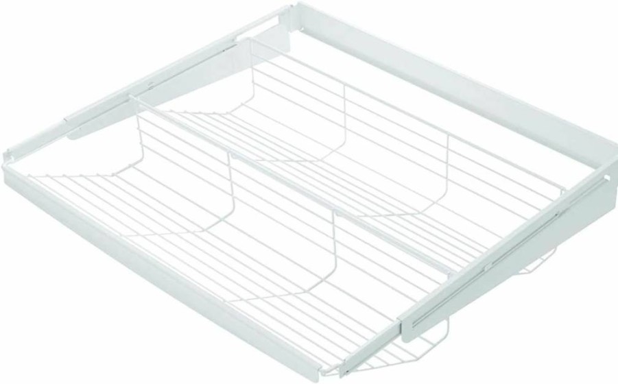 Rubbermaid FastTrack Slide-Out Closet Organizer - White 3-Tier Shelf for Storage 2060354