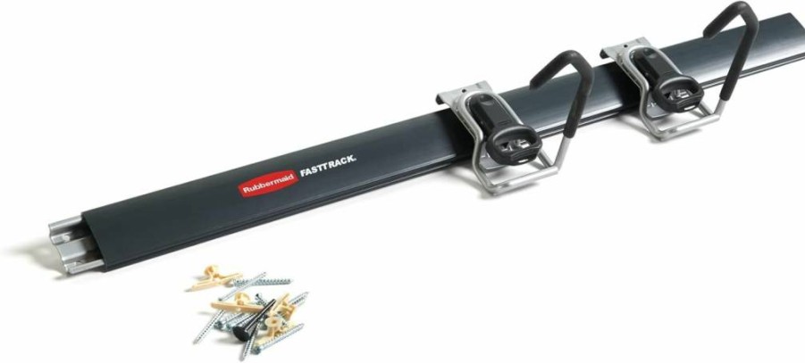 Rubbermaid FastTrack Wall Mount Garage Storage System - Heavy Duty Tool Hanger for Garden, Lawn Equipment & Home Organization