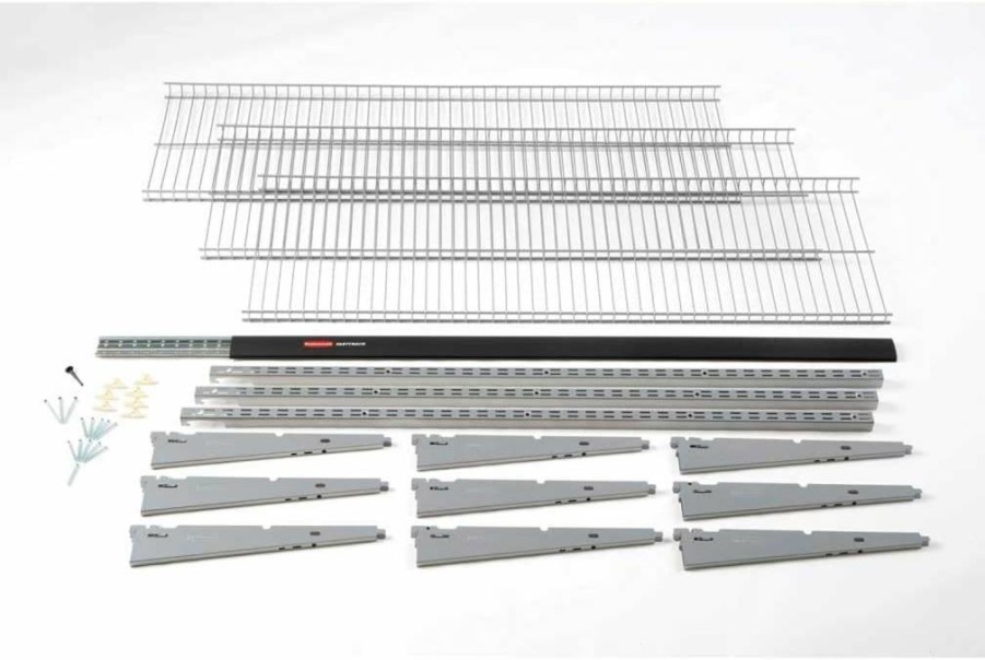 Rubbermaid FastTrack 48-Inch Garage Shelving Kit - 3-Tier Steel Shelf System Holds 350 lbs Per Shelf for Home, Garage, Workshop Organization