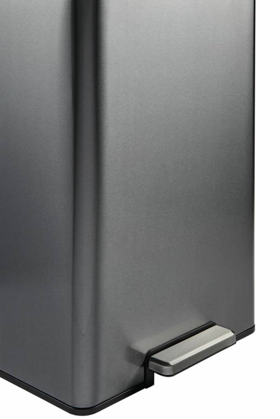 Rubbermaid Elite 12 Gallon Stainless Steel Step-On Trash Can for Kitchen, Home, Office - Charcoal Waste Bin