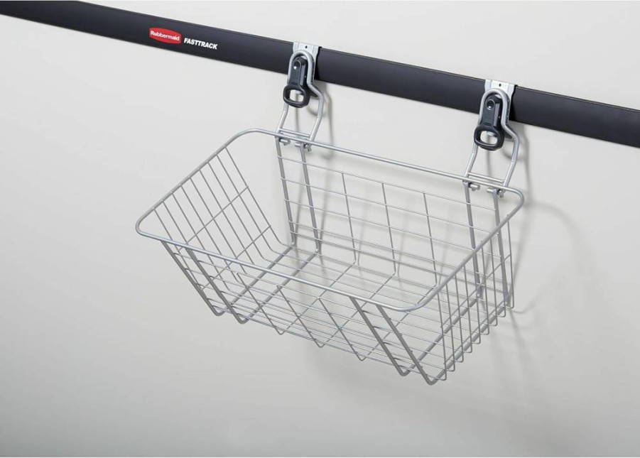 Rubbermaid FastTrack Garage Storage Bin - Organize Sports Gear, Gardening Tools & Home Items on Rails - Durable Shed & Garage Organization Solution