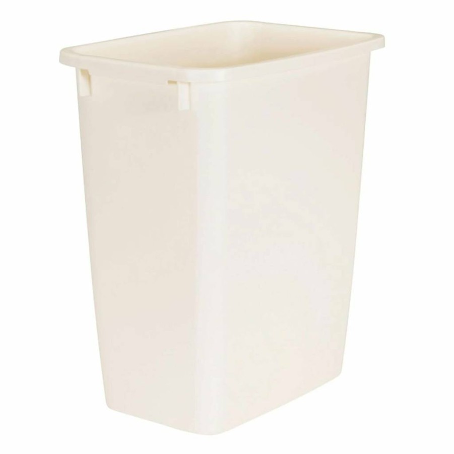 Rubbermaid 21-Quart Bisque Plastic Rectangular Trash Can for Kitchen, Bathroom & Office Waste Disposal