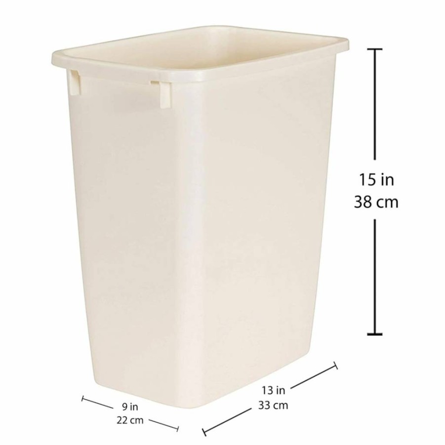 Rubbermaid 21-Quart Bisque Plastic Rectangular Trash Can for Kitchen, Bathroom & Office Waste Disposal