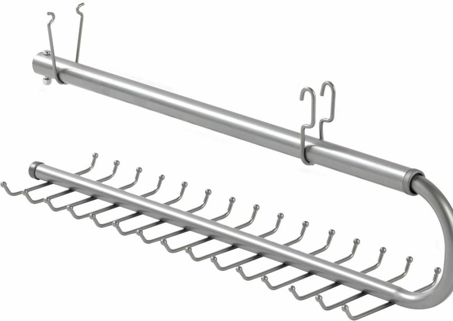 Rubbermaid Fg3H9802Titnm 30-Hook Wall Mount Organizer for Ties, Belts & Accessories, Titanium Finish