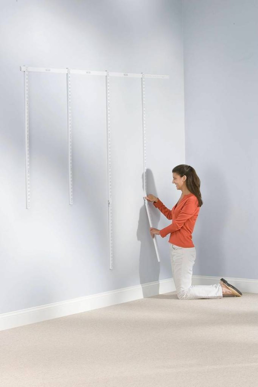 Rubbermaid 70-Inch FastTrack Adjustable Closet Organizer System - White Pantry Storage for Clothes, Shoes, Food & Cleaning Supplies