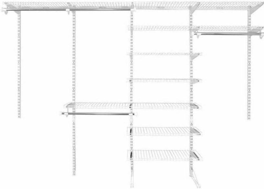 Rubbermaid Adjustable Titanium Wire Shelving Kit 3-6 Ft - Expandable Closet Organizer for Pantry, Laundry, Mudroom with Hardware Included