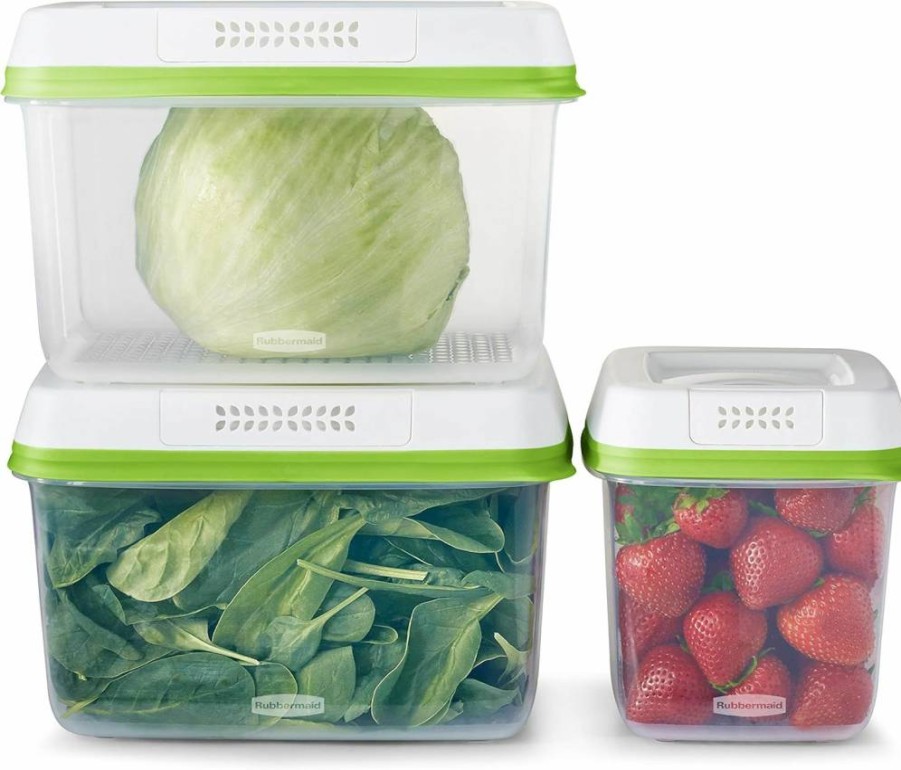 Rubbermaid Airtight Food Storage Containers with Lids for Fresh Produce in Refrigerator