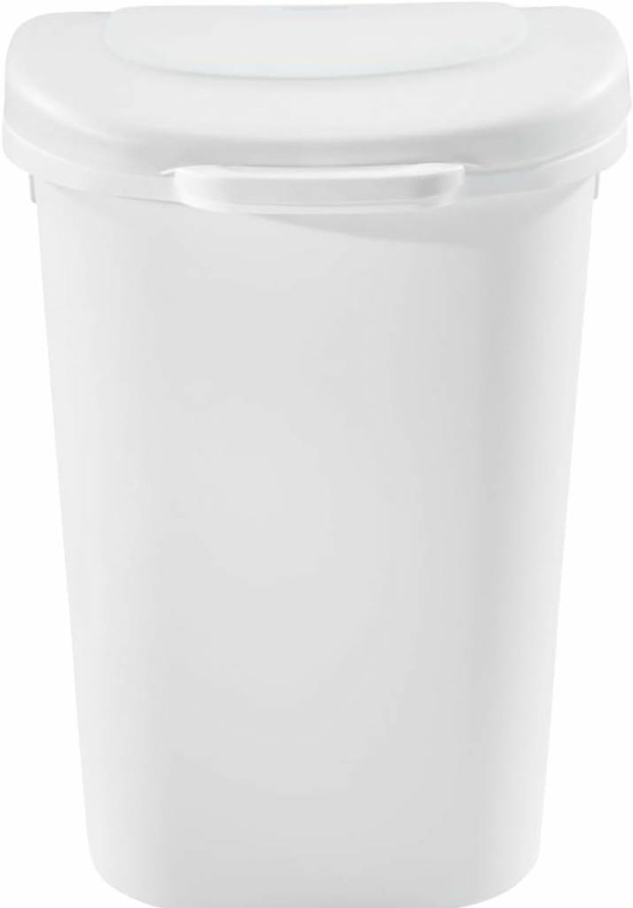 Rubbermaid 12.2 Gallon Black Touch-Top Trash Can with Lid for Kitchen, Home, Apartment & Garage Waste Disposal