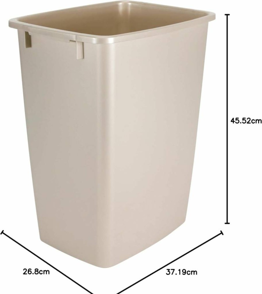 Rubbermaid 9-Gallon Bisque Plastic Trash Can - Compact Under-Sink Wastebasket for Kitchen, Bathroom, Office, Countertop & Cabinet Storage