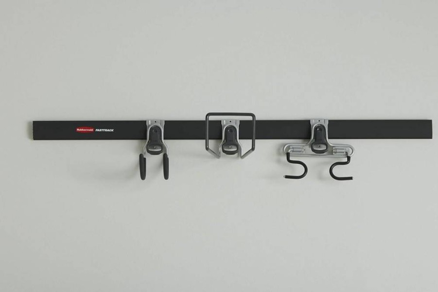 Rubbermaid FastTrack Organizer Hooks Kit - Black Utility Hook, 2-Handle Hook, and Hose Hook for Wall Storage